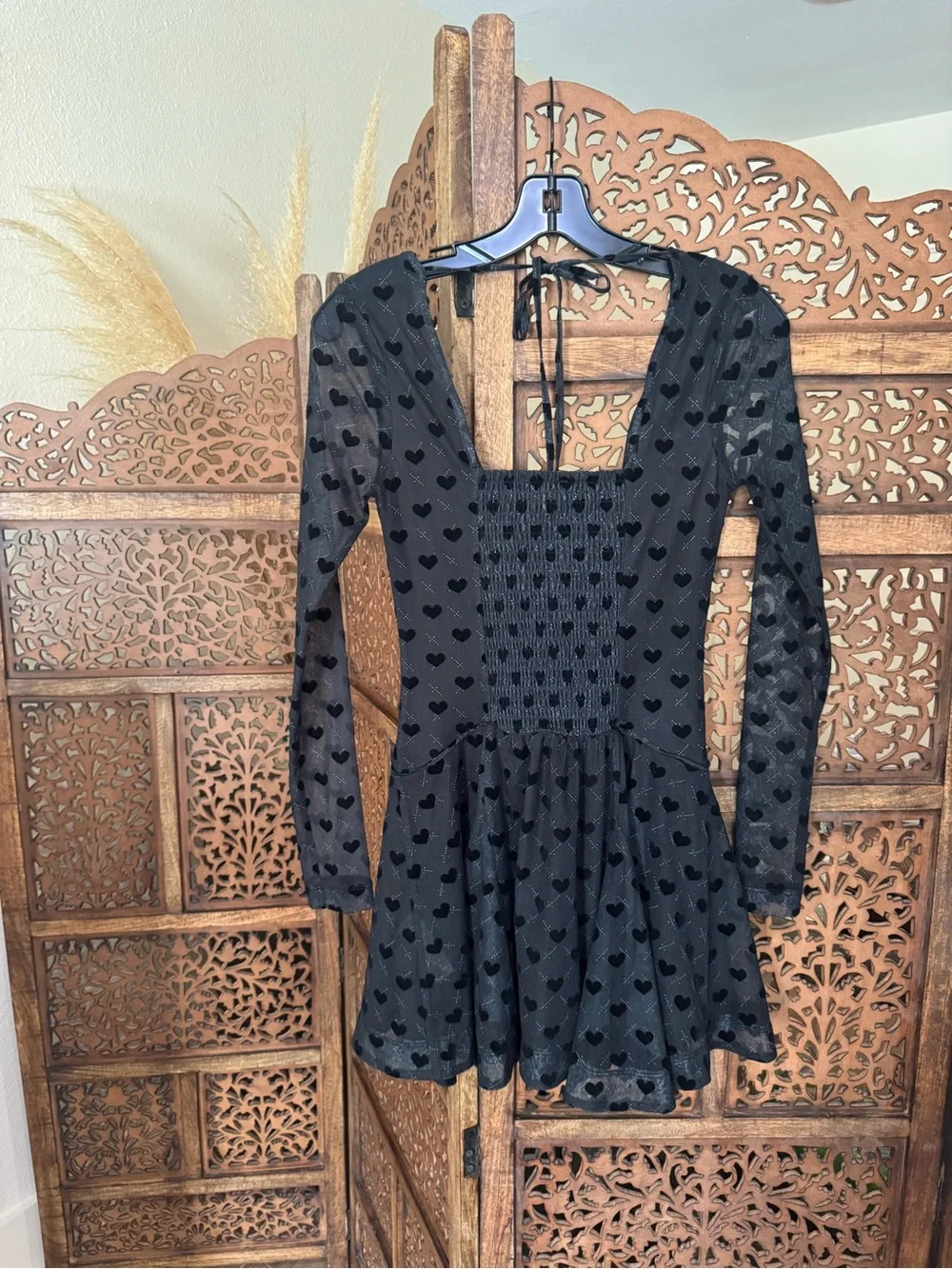 Free People Sway with Me Flocked Mini Dress NEW NWT